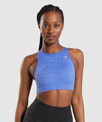 Sujetadores Deportivos Gymshark Adapt Animal Seamless Mujer Azules | CO 2177TCE